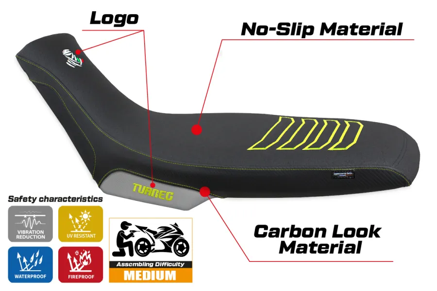 Rivestimento sella compatibile - Aprilia Tuareg 660 2021-2026 - mod Boras Special Color Ultragrip