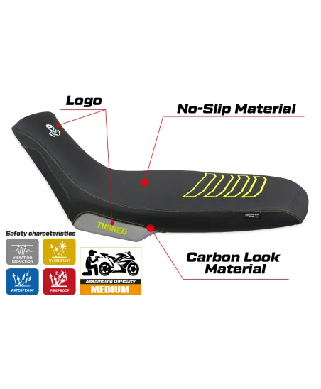 Housse de selle compatible - Aprilia Tuareg 660 2021-2025 - mod Boras Special Color Ultragrip