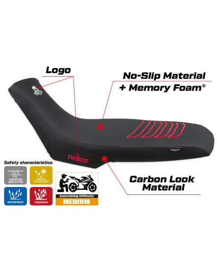 Funda de asiento compatible - Aprilia Tuareg 660 2021-2025 - mod Boras Comfort System