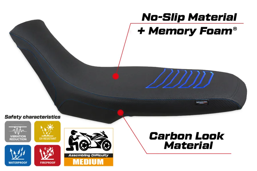Housse de selle compatible - Aprilia Tuareg 660 2021-2026 - mod Boras Comfort System