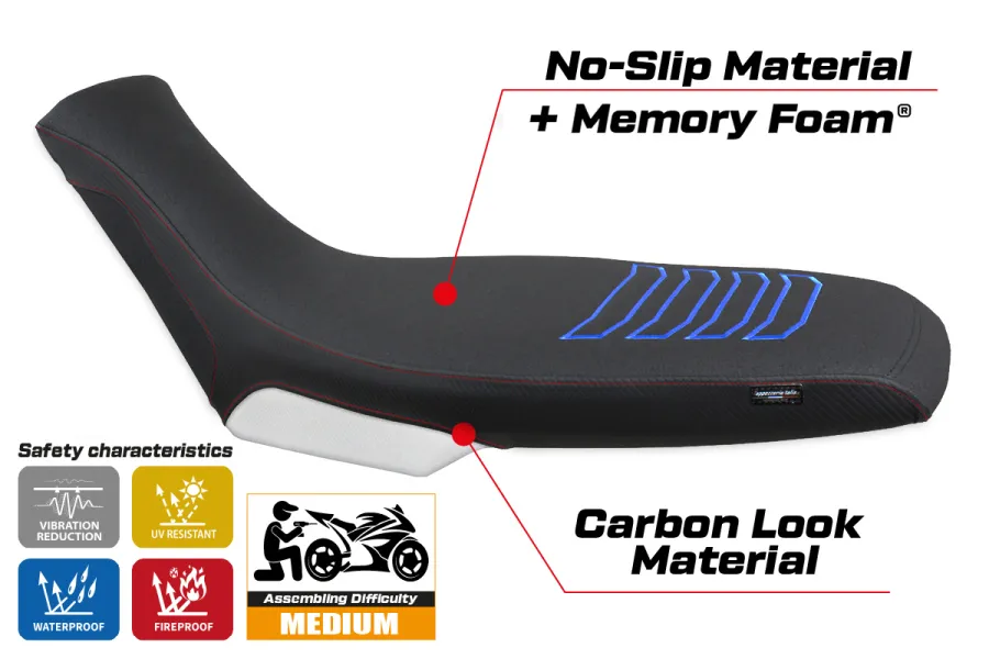 Seat cover compatible - Aprilia Tuareg 660 2021-2026 - mod Boras Special Color Comfort System