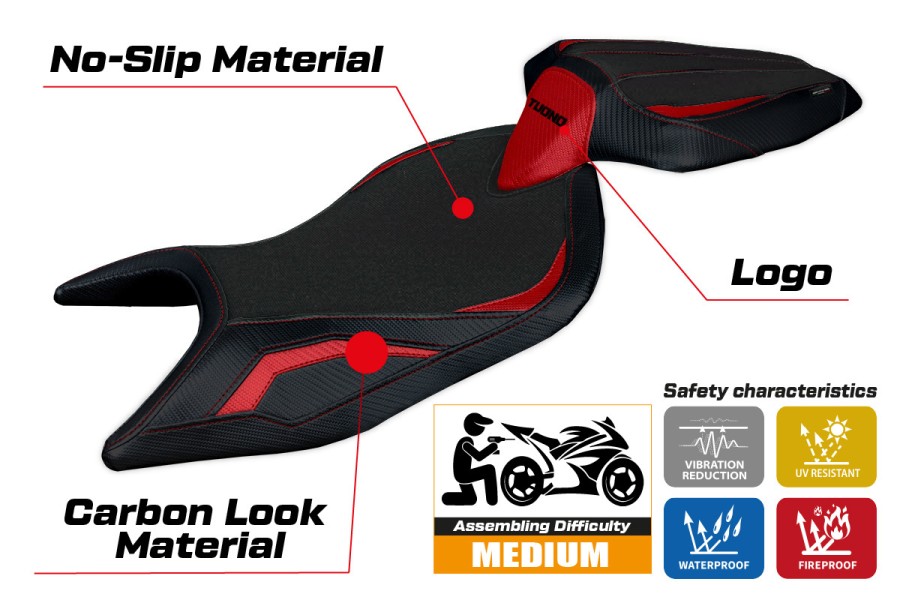 Housse de selle compatible - Aprilia Tuono 660 2021-2026 - mod Sparte