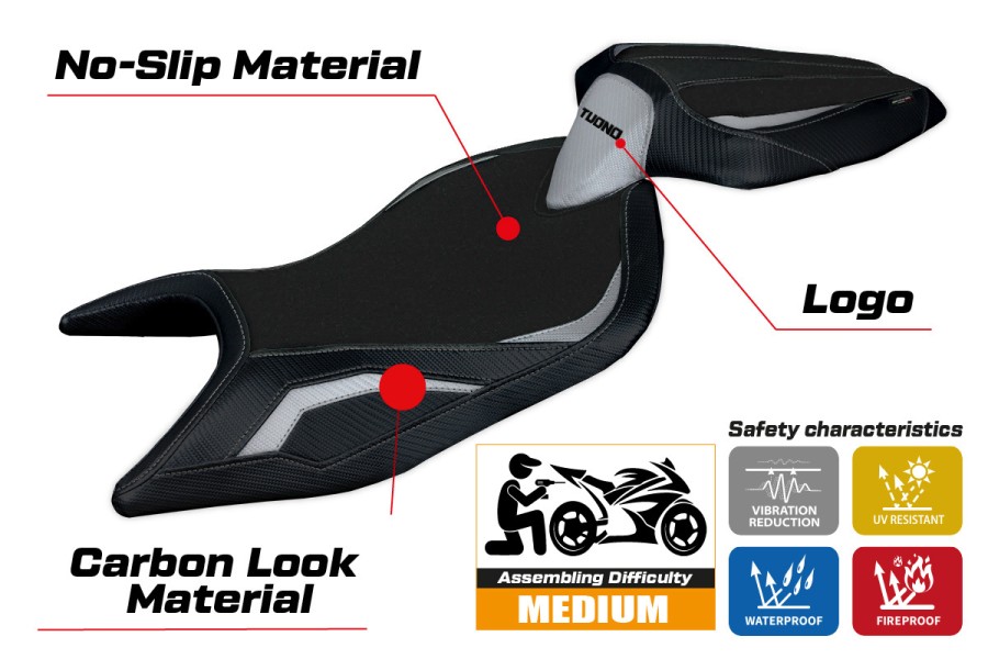 Rivestimento sella compatibile - Aprilia Tuono 660 2021-2026 - mod Sparta Comfort System
