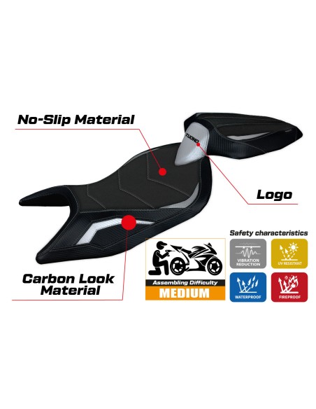 Housse de selle compatible - Aprilia Tuono 660 2021-2024 - mod Sparta Ultragrip