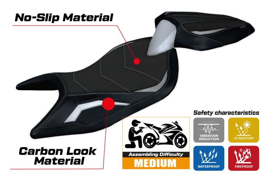 Sitzbezug kompatibel - Aprilia Tuono 660 2021-2026 - mod Sparta Ultragrip