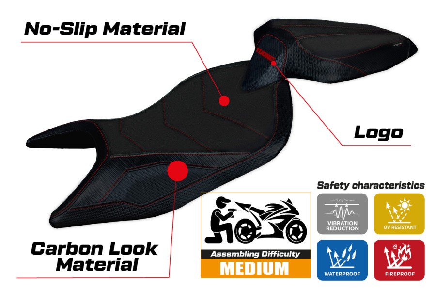Rivestimento sella compatibile Aprilia Tuono 660 (21-22) modello Sparta ultragrip