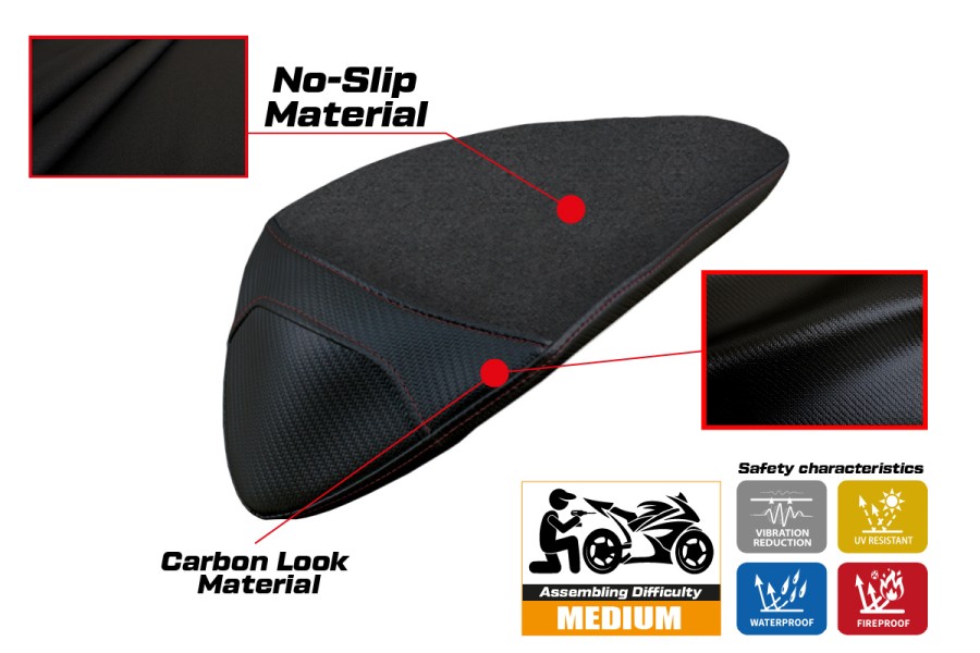 Funda de asiento compatible - Aprilia RSV4 2009-2020 - mod Pass Ultragrip Comfort System