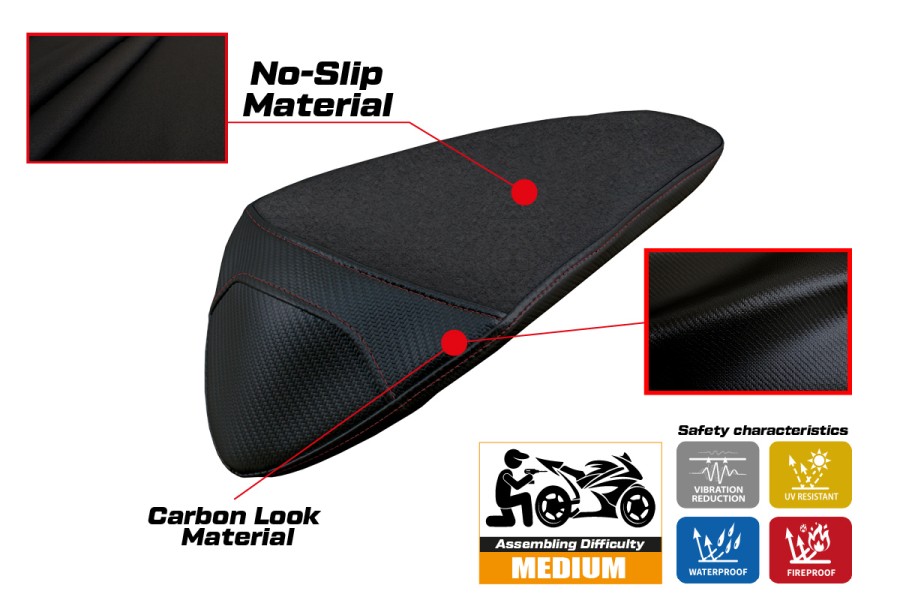 Rivestimento sella compatibile - Aprilia RSV4 2009-2020 - mod Pass Ultragrip