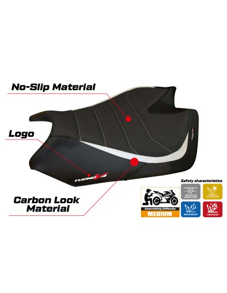 Housse de selle compatible - Aprilia Tuono V4 2011-2020 - mod Tanami Ultragrip