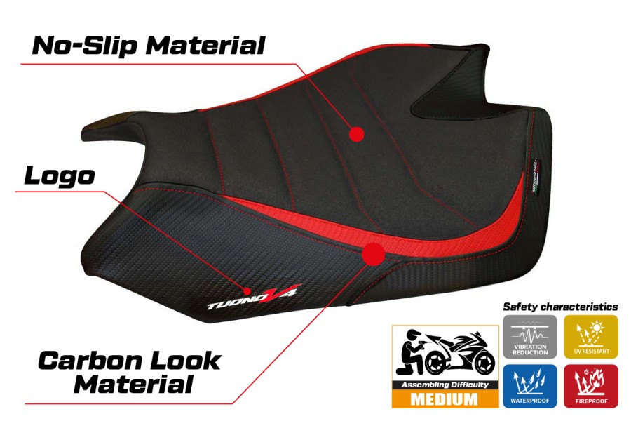 Rivestimento sella compatibile - Aprilia Tuono V4 2011-2020 - mod Tanami Ultragrip