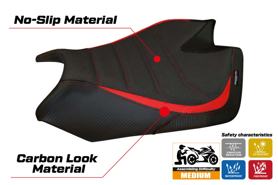 Funda de asiento compatible - Aprilia Tuono V4 2011-2020 - mod Tanami Ultragrip