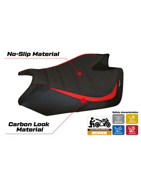 Housse de selle compatible - Aprilia Tuono V4 2011-2020 - mod Tanami Ultragrip