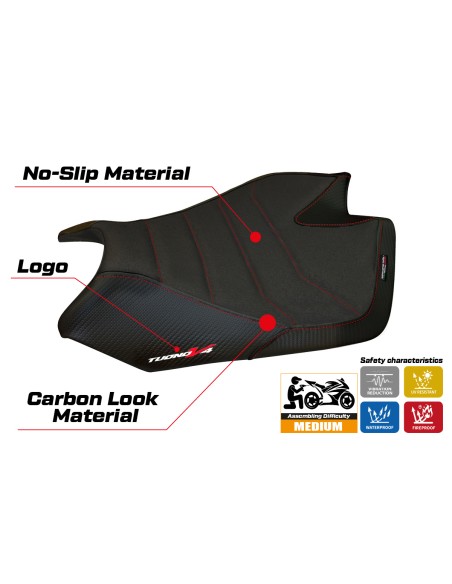 Rivestimento sella compatibile - Aprilia Tuono V4 2011-2020 - mod Tanami Ultragrip