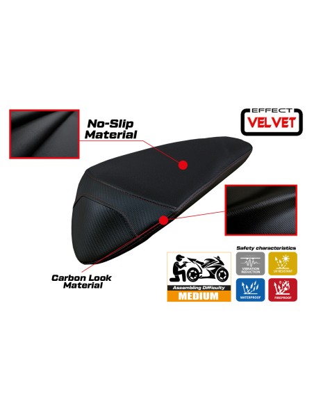 Sitzbezug kompatibel - Aprilia Tuono V4 2011-2020 - mod Pass Tuono Velvet