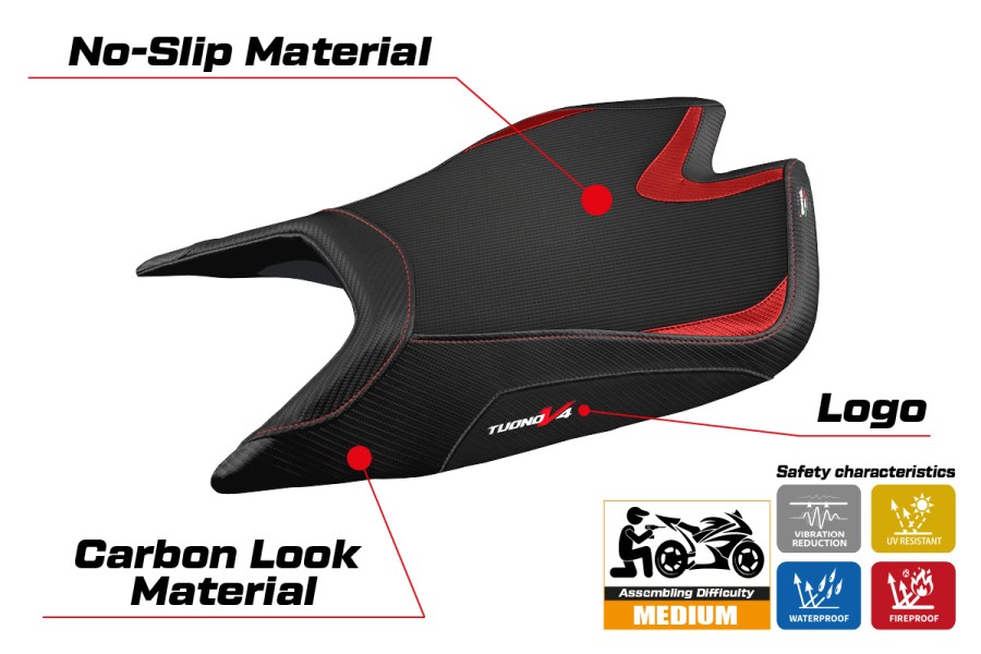Housse de selle compatible - Aprilia Tuono V4 Factory 2021-2026 - mod Nashua