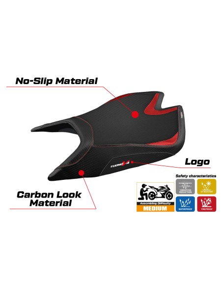 Funda de asiento compatible - Aprilia Tuono V4 Factory 2021-2025 - mod Nashua Comfort System