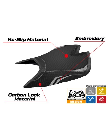Funda de asiento compatible - Aprilia Tuono V4 Factory 2021-2025 - mod Nashua Special Color
