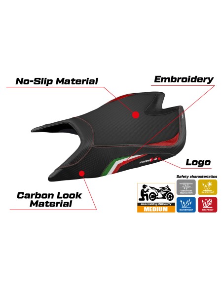 Sitzbezug kompatibel - Aprilia Tuono V4 Factory 2021-2025 - mod Nashua Special Color