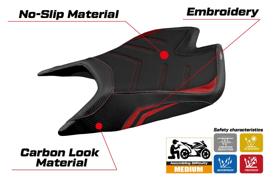 Seat cover compatible - Aprilia Tuono V4 Factory 2021-2026 - mod Nashua Special Color Ultragrip