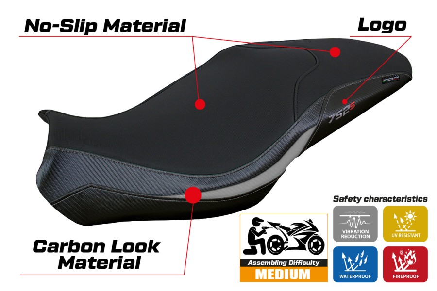 Seat cover compatible - Benelli 752 S 2019-2026 - mod Lima