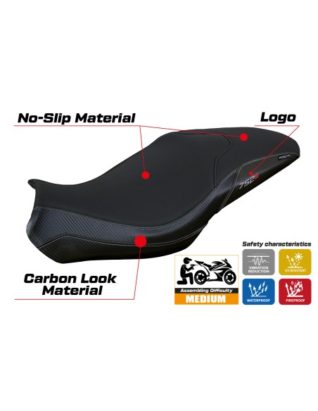 Funda de asiento compatible - Benelli 752 S 2019-2025 - mod Lima