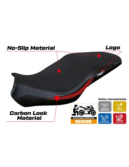 Sitzbezug kompatibel - Benelli 752 S 2019-2025 - mod Lima