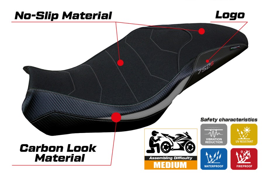 Funda de asiento compatible - Benelli 752 S 2019-2026 - mod lima Ultragrip