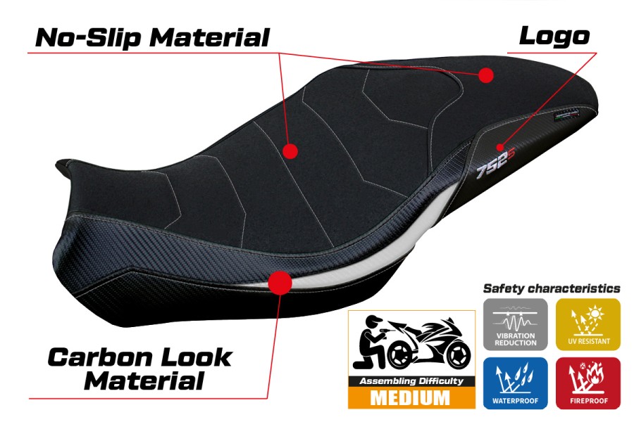 Seat cover compatible - Benelli 752 S 2019-2026 - mod Lima Ultragrip