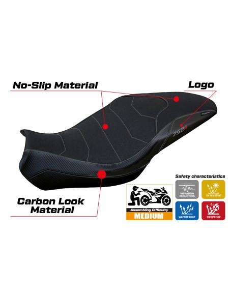 Housse de selle compatible - Benelli 752 S 2019-2025 - mod Lima Ultragrip