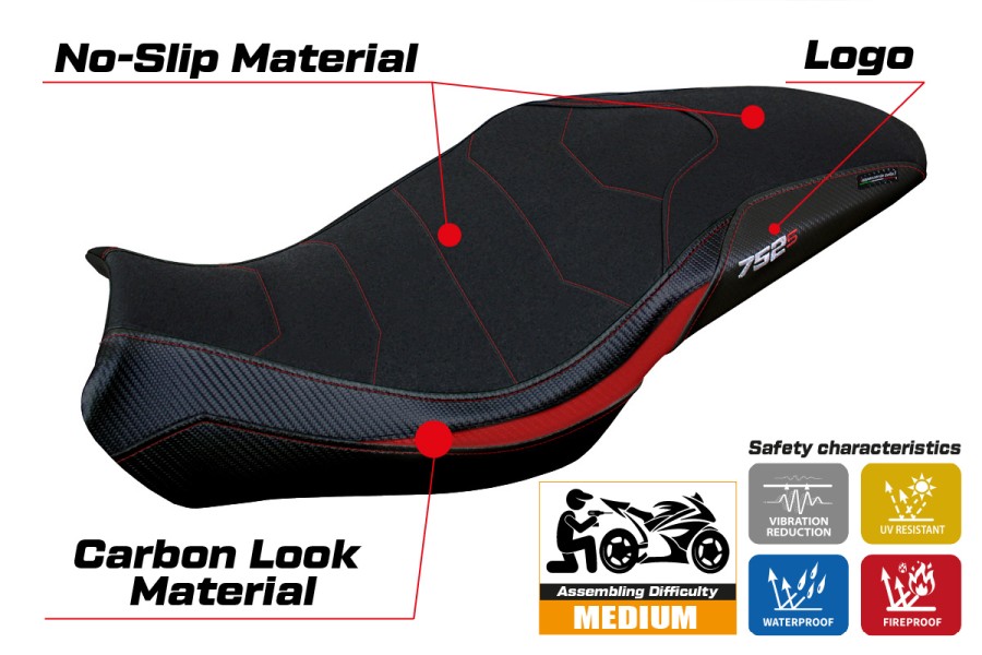 Sitzbezug kompatibel - Benelli 752 S 2019-2026 - mod Lima Ultragrip