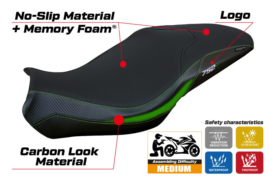 Sitzbezug kompatibel - Benelli 752 S 2019-2026 - mod Lima Comfort System