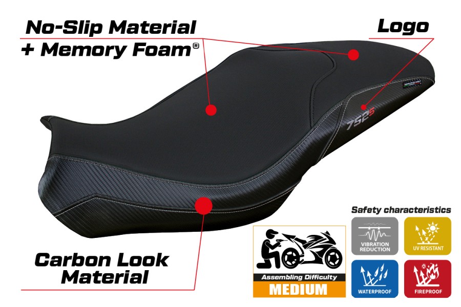 Sitzbezug kompatibel - Benelli 752 S 2019-2026 - mod Lima Comfort System