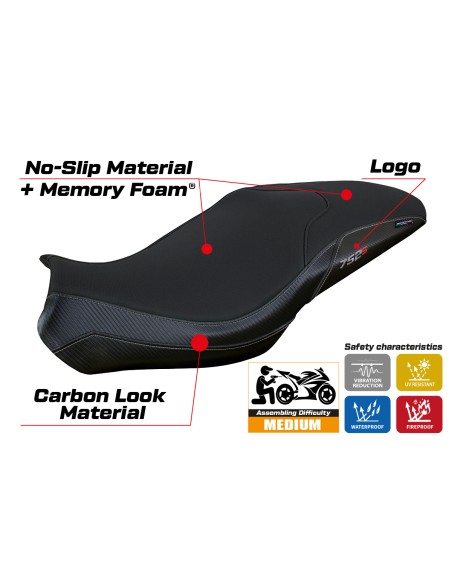 Seat cover compatible - Benelli 752 S 2019-2025 - mod Lima Comfort System