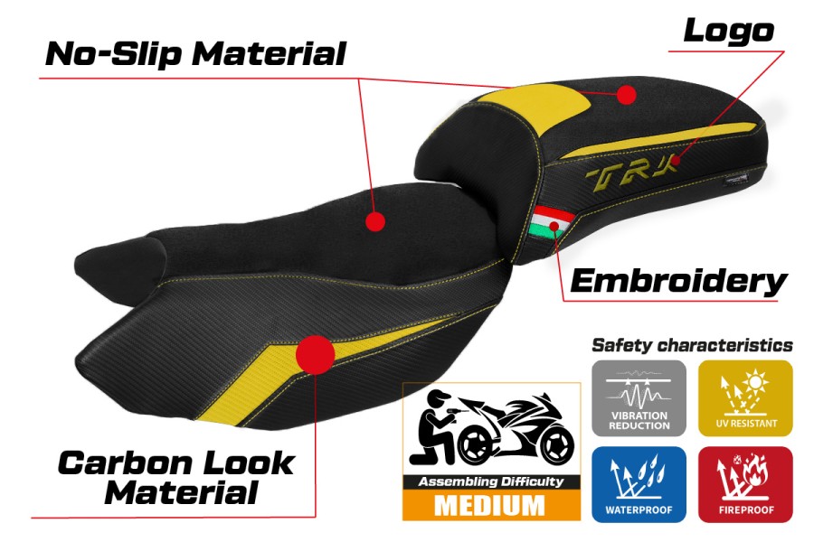 Housse de selle compatible - Benelli TRK 502 2017-2026 - mod Merida Ultragrip