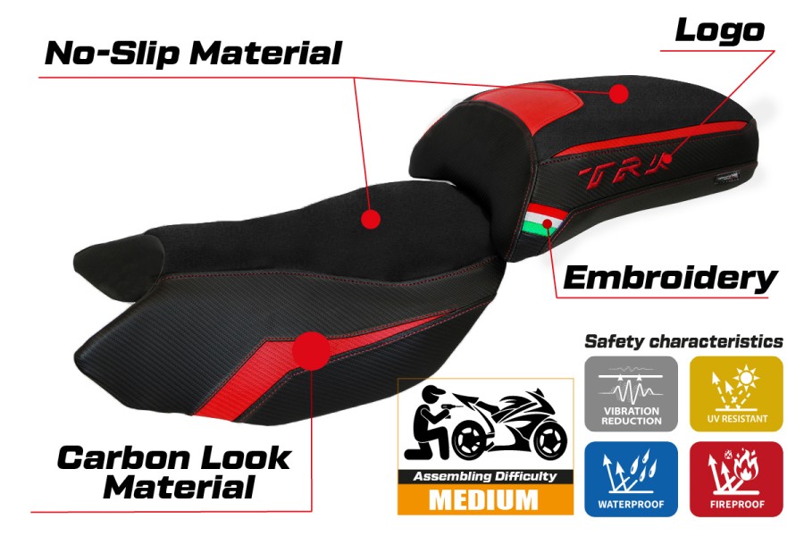 Sitzbezug kompatibel - Benelli TRK 502 2017-2026 - mod Merida Ultragrip