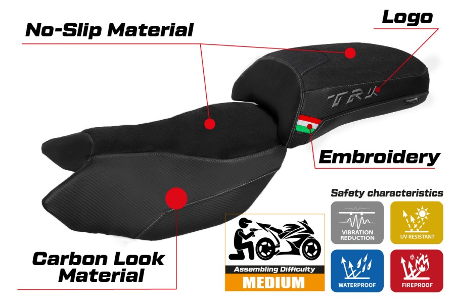 Sitzbezug kompatibel - Benelli TRK 502 2017-2026 - mod Merida Ultragrip