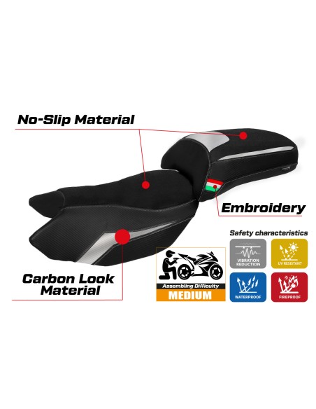 Seat cover compatible - Benelli TRK 502 2017-2025 - mod Merida Ultragrip