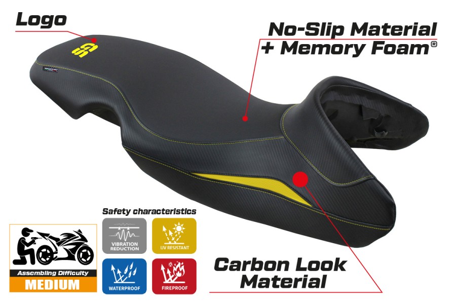 Funda de asiento compatible - BMW F 650 GS 2000 - 2007 - mod Mogan