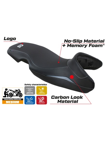 Housse de selle compatible - BMW F 650 GS 2000 - 2007 - mod Mogan Comfort System