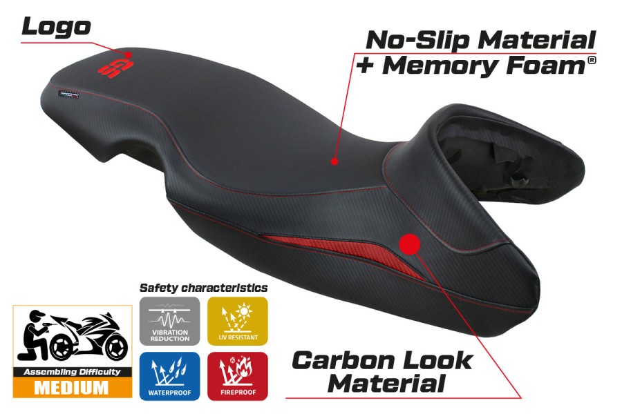 Seat cover compatible - BMW F 650 GS 2000 - 2007 - mod Mogan Comfort System