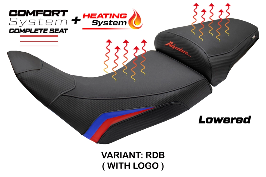Complete seat compatible - Honda Africa Twin 1100 2020-2026 - mod Asmara Heating Comfort System - Lowered