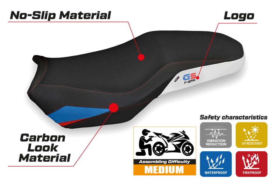 Housse de selle compatible - BMW F 750-800-850 GS 2018-2026 - mod Marsh 2