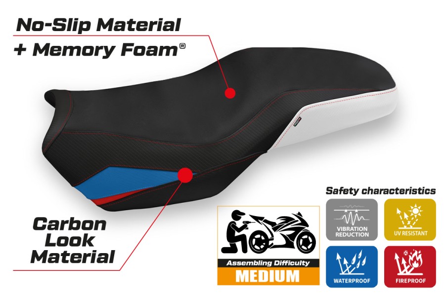 Funda de asiento compatible - BMW F 750-800-850 GS 2018-2026 - mod Panama 2 Comfort System
