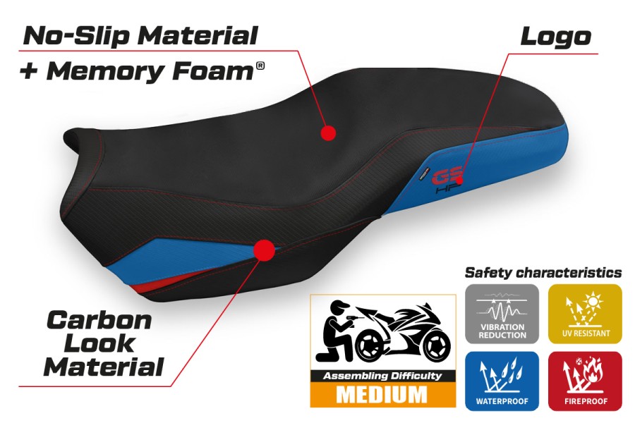 Housse de selle compatible - BMW F 750-800-850 GS 2018-2026 - mod Panama 2 Comfort System