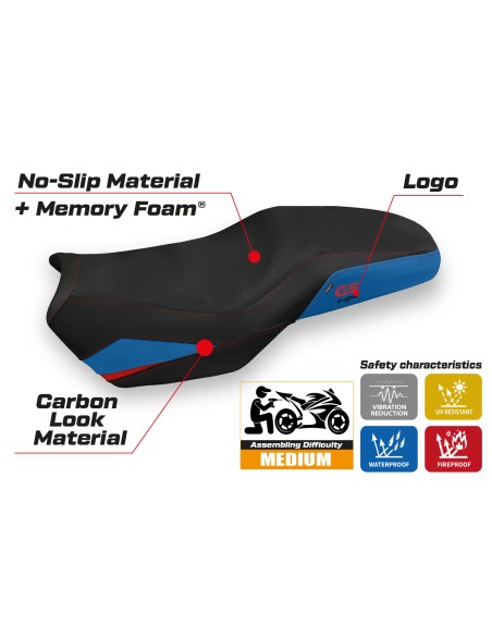 Housse de selle compatible - BMW F 750-800-850 GS 2018-2025 - mod Panama 2 Comfort System