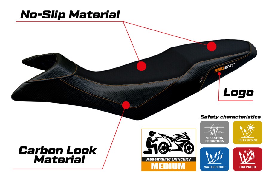 Sitzbezug kompatibel - KTM 890 SMT 2023-2026 - mod Karma