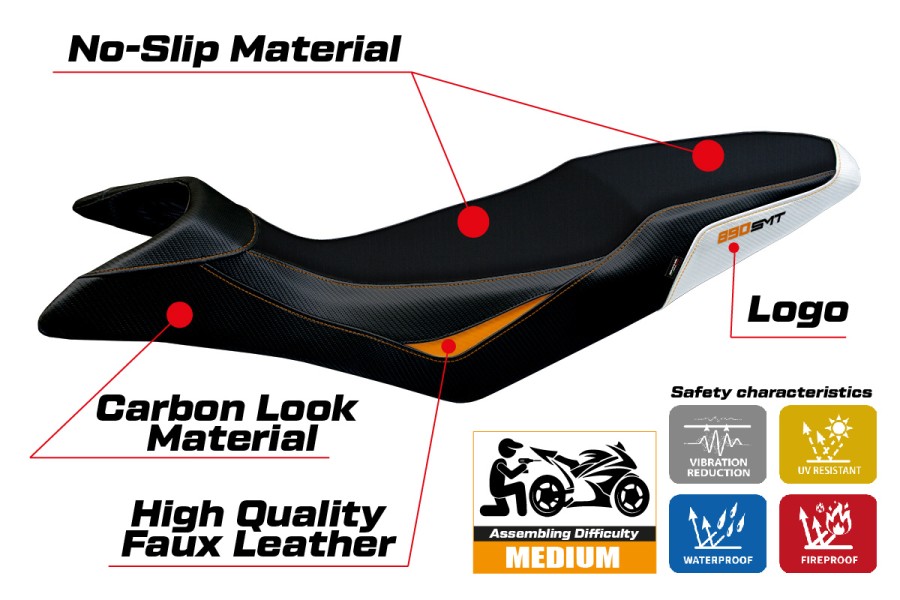 Housse de selle compatible - KTM 890 SMT 2023-2026 - mod Karma