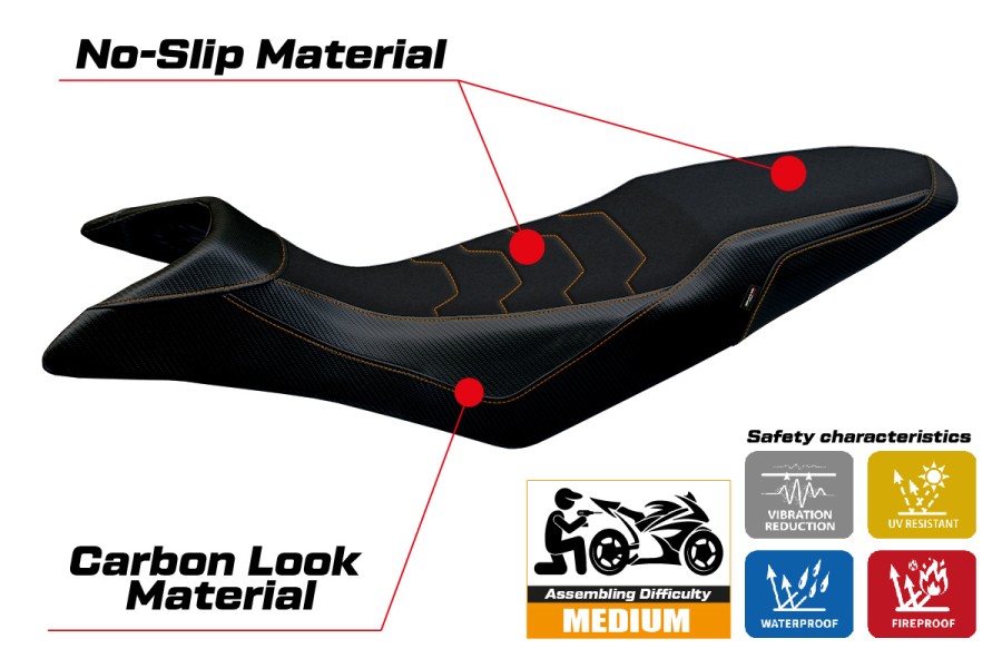 Rivestimento sella compatibile - KTM 890 SMT 2023-2026 - mod Karma Ultragrip