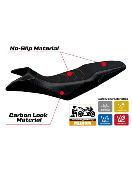 Funda de asiento compatible - KTM 890 SMT 2023-2026 - mod Karma Ultragrip