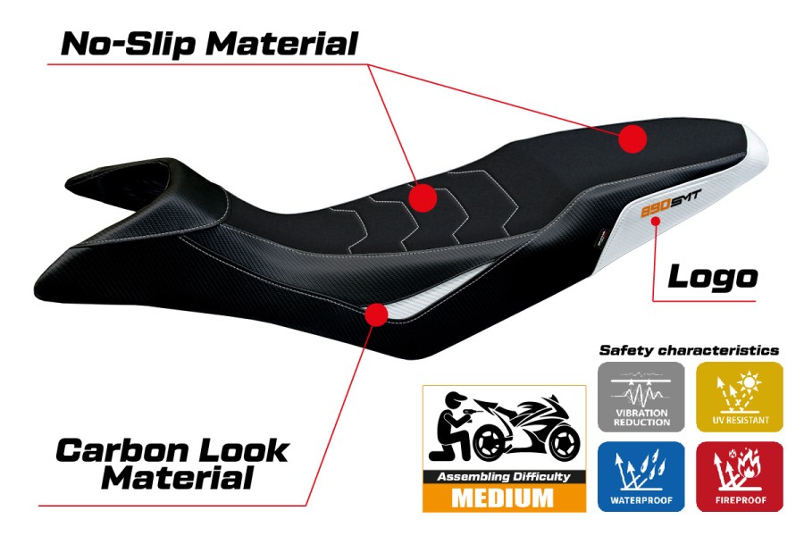 Sitzbezug kompatibel - KTM 890 SMT 2023-2026 - mod Karma Ultragrip